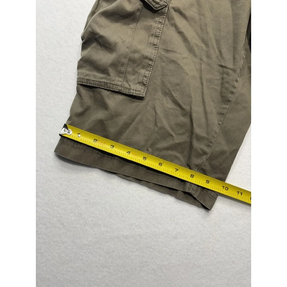 Columbia Cargo Shorts Mens 30 Green Canvas Relaxed Fit Zip Pocket Hiking Outdoor